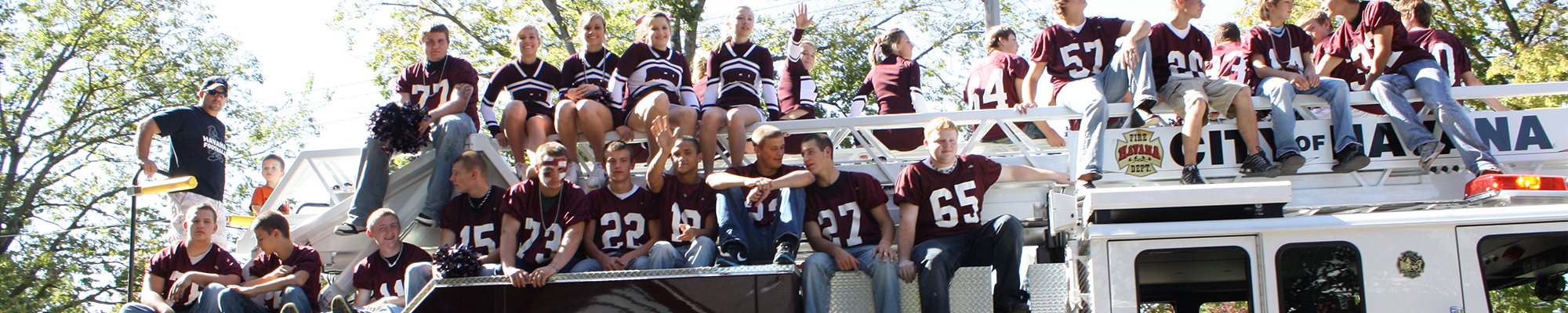 Havana Football Team on Firetruck